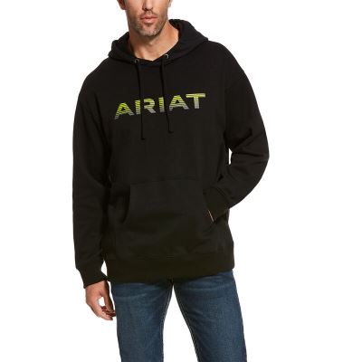 Ariat Graphic Siyah Kapşonlu Sweatshirt Erkek (12291-798)